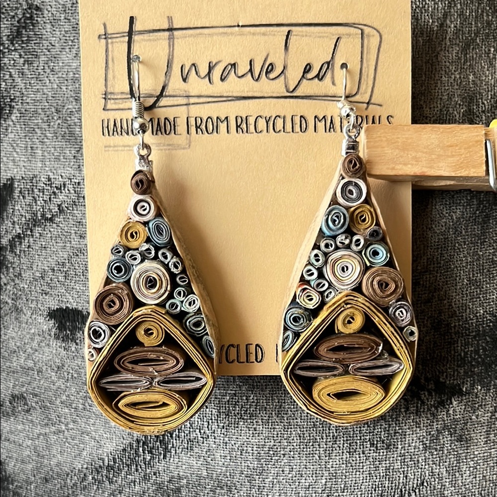 Unraveled Multicolor Recycled Paper Earrings